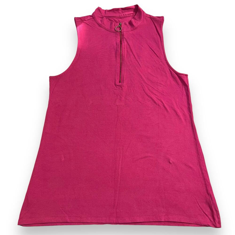 Torrid Womens Tank Top Quarter Zip High Collar Sleeveless Pullover Pink Size 3
